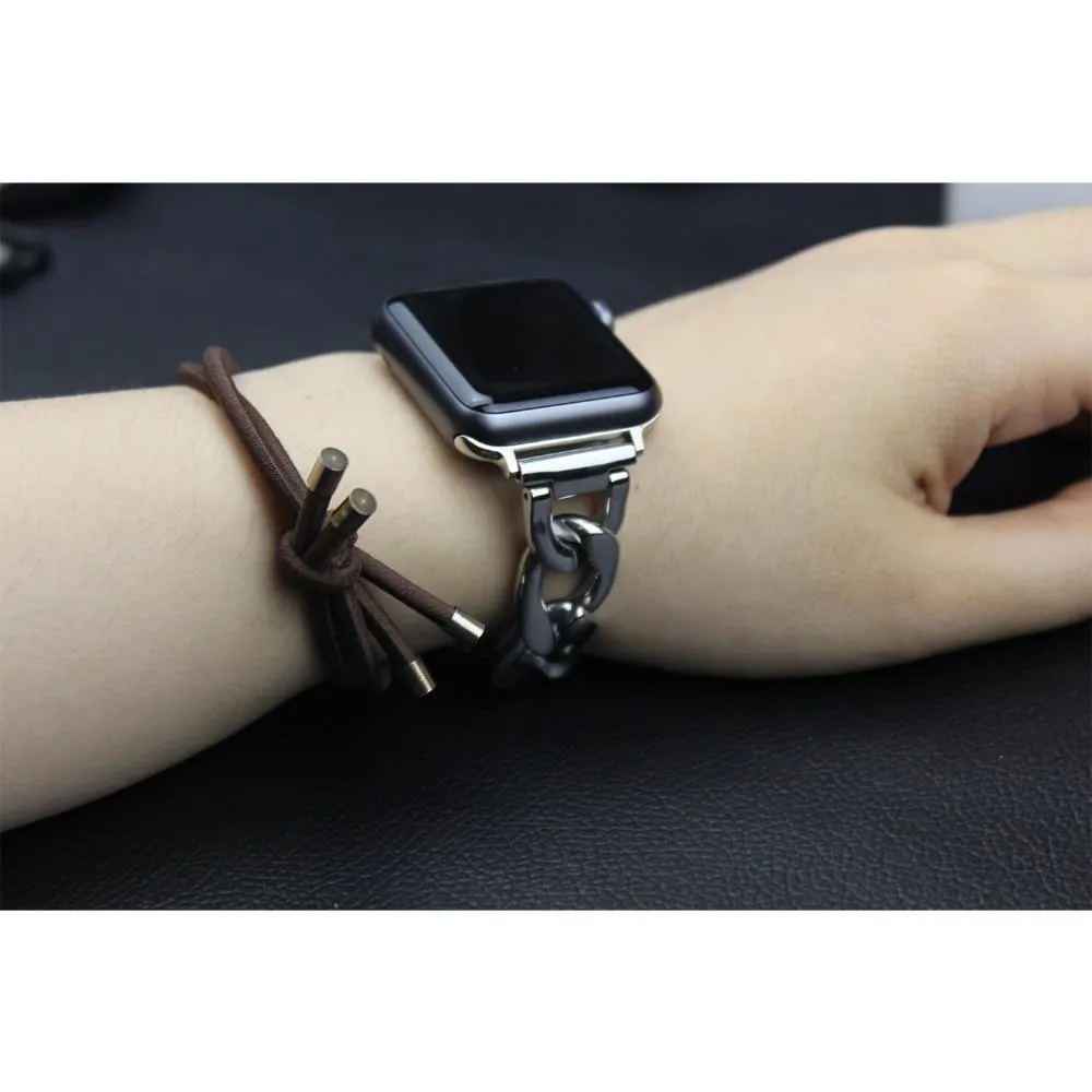 Cowboys Band Steel Chain Link Strap Shiny Bling Metal