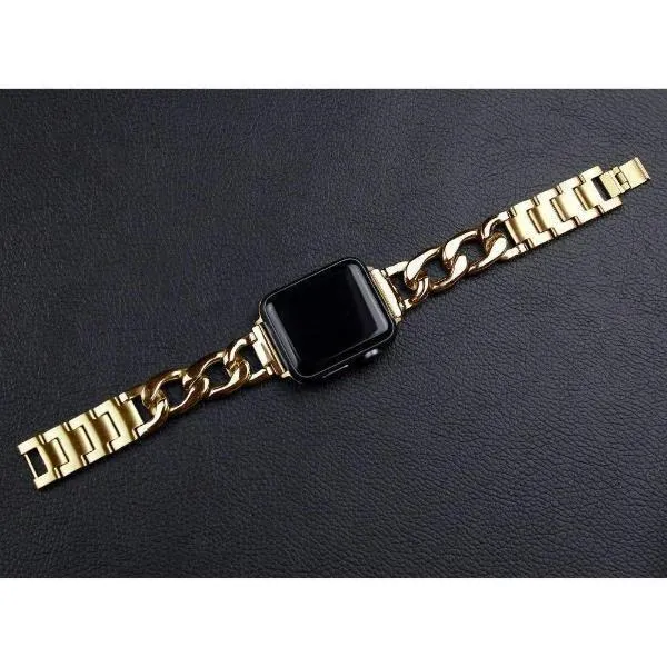 Cowboys Band Steel Chain Link Strap Shiny Bling Metal