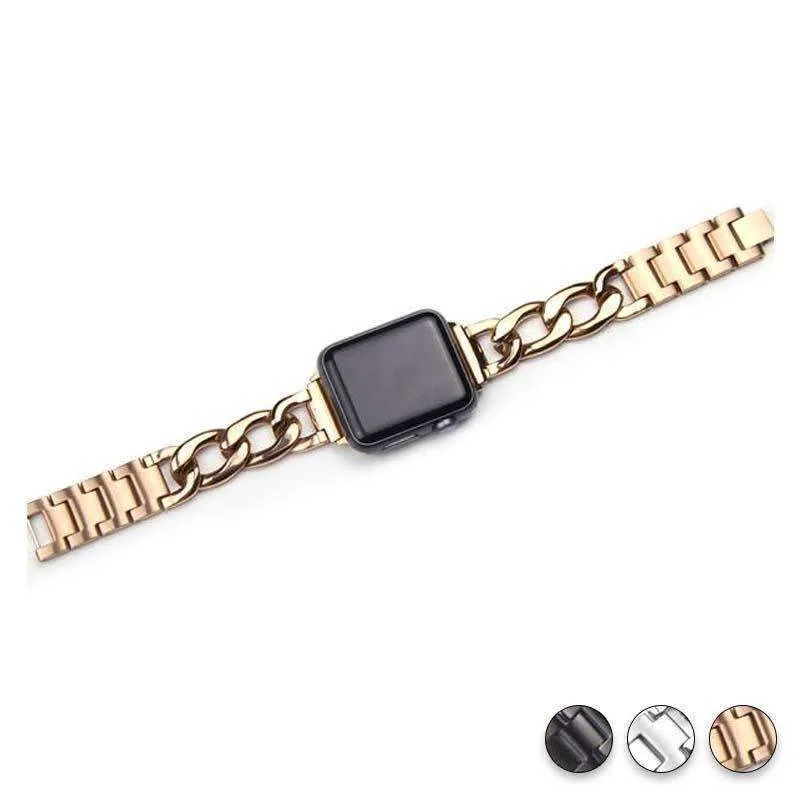 Cowboys Band Steel Chain Link Strap Shiny Bling Metal