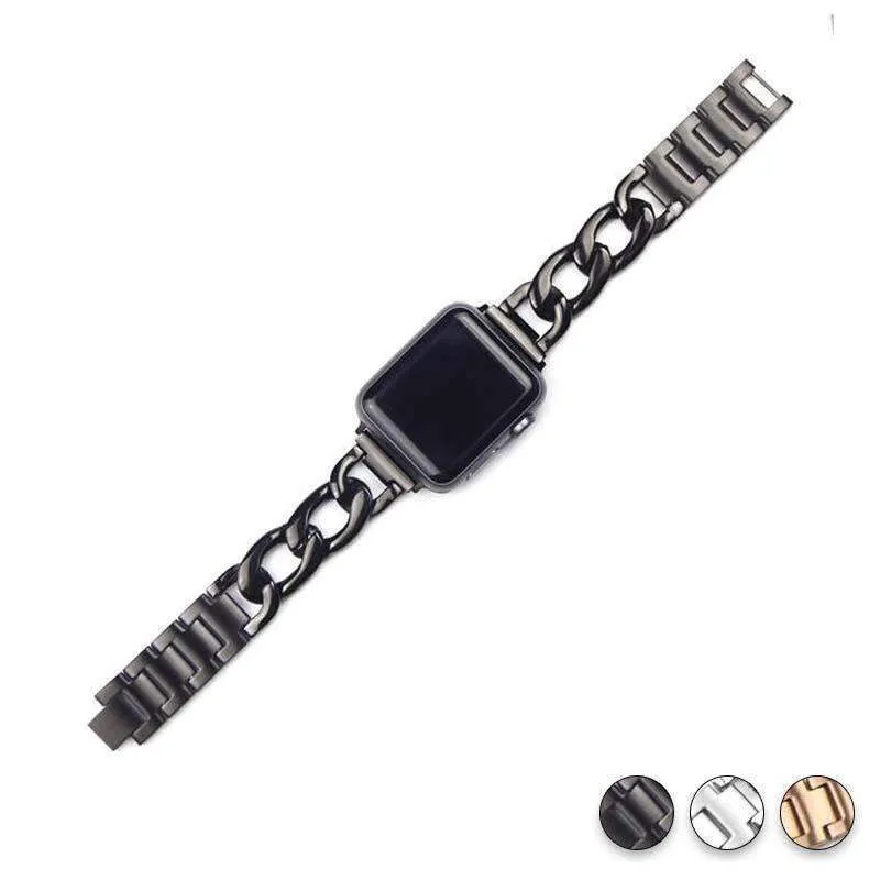 Cowboys Band Steel Chain Link Strap Shiny Bling Metal