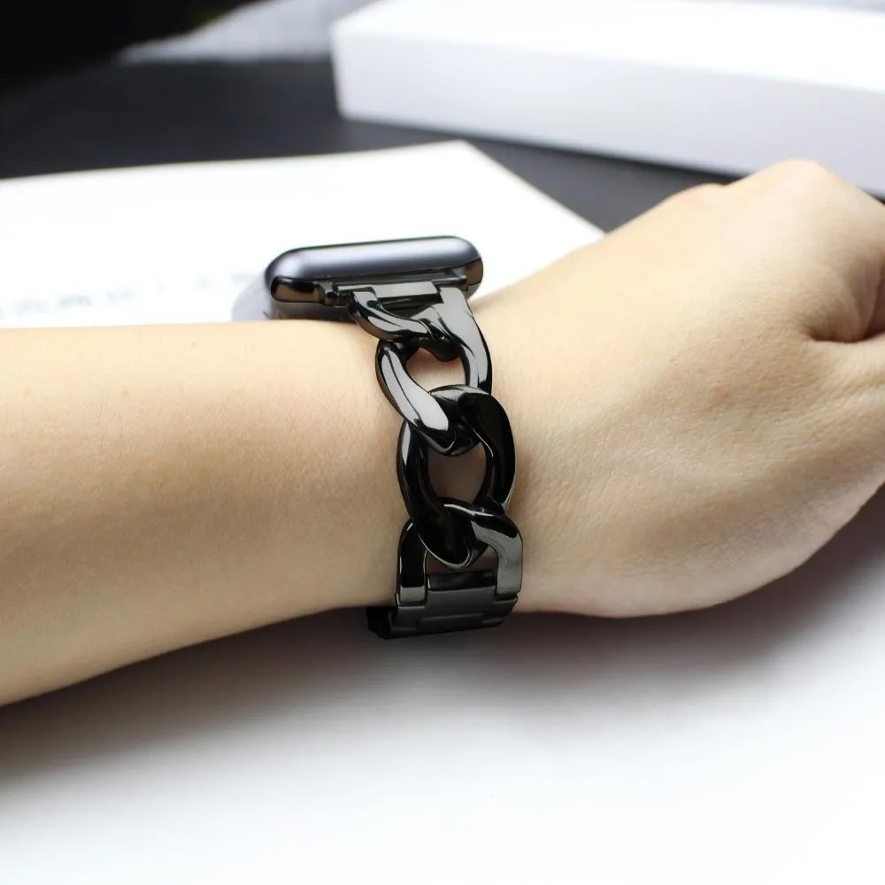 Cowboys Band Steel Chain Link Strap Shiny Bling Metal