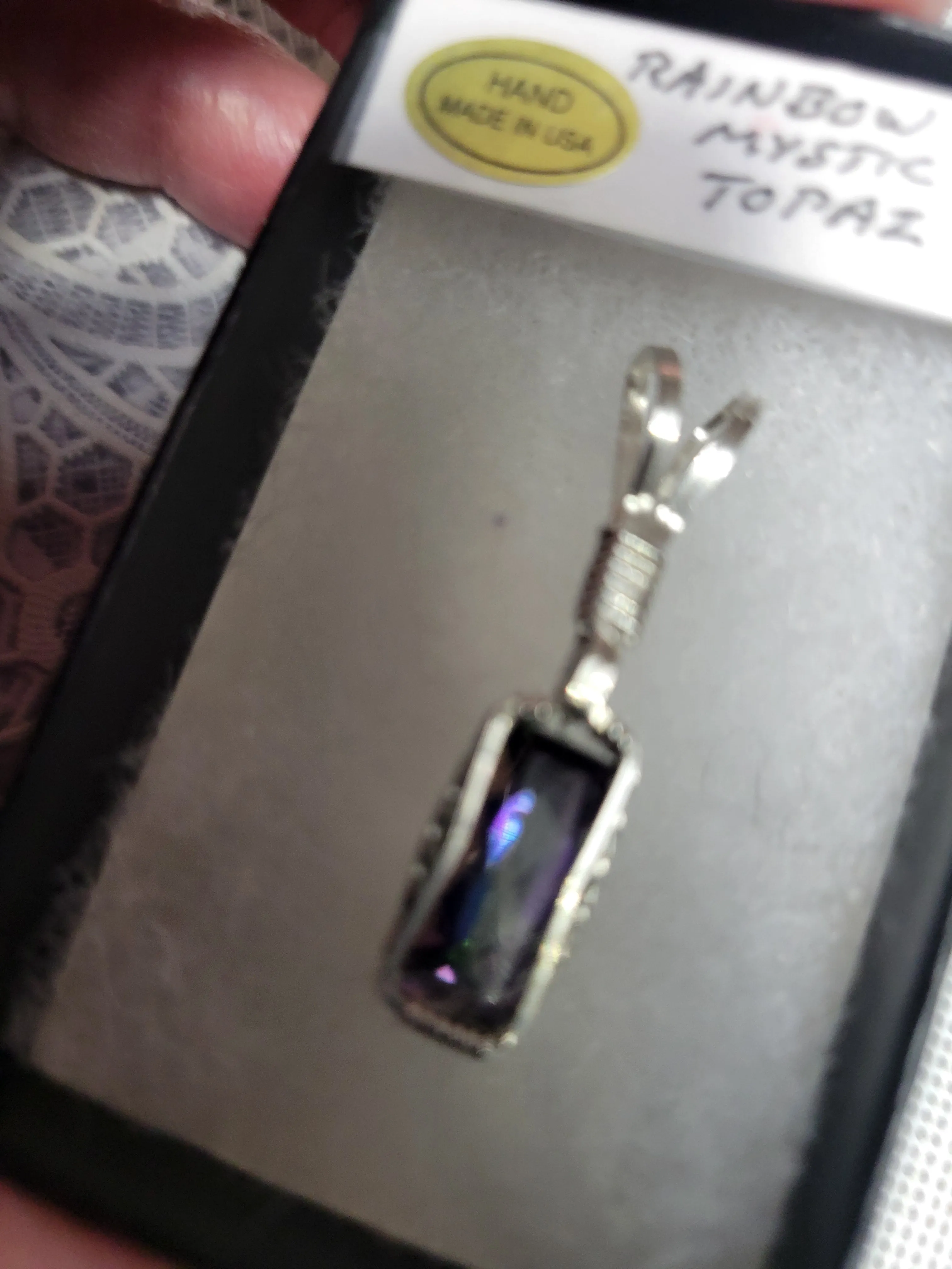 Custom Wire Wrapped Faceted Rainbow Mystic Topaz Necklace/Pendant Sterling Silver