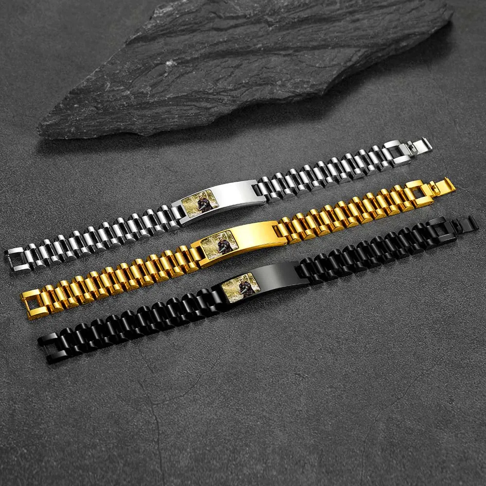 Customized Watch Strap Bracelet with Picture for Men