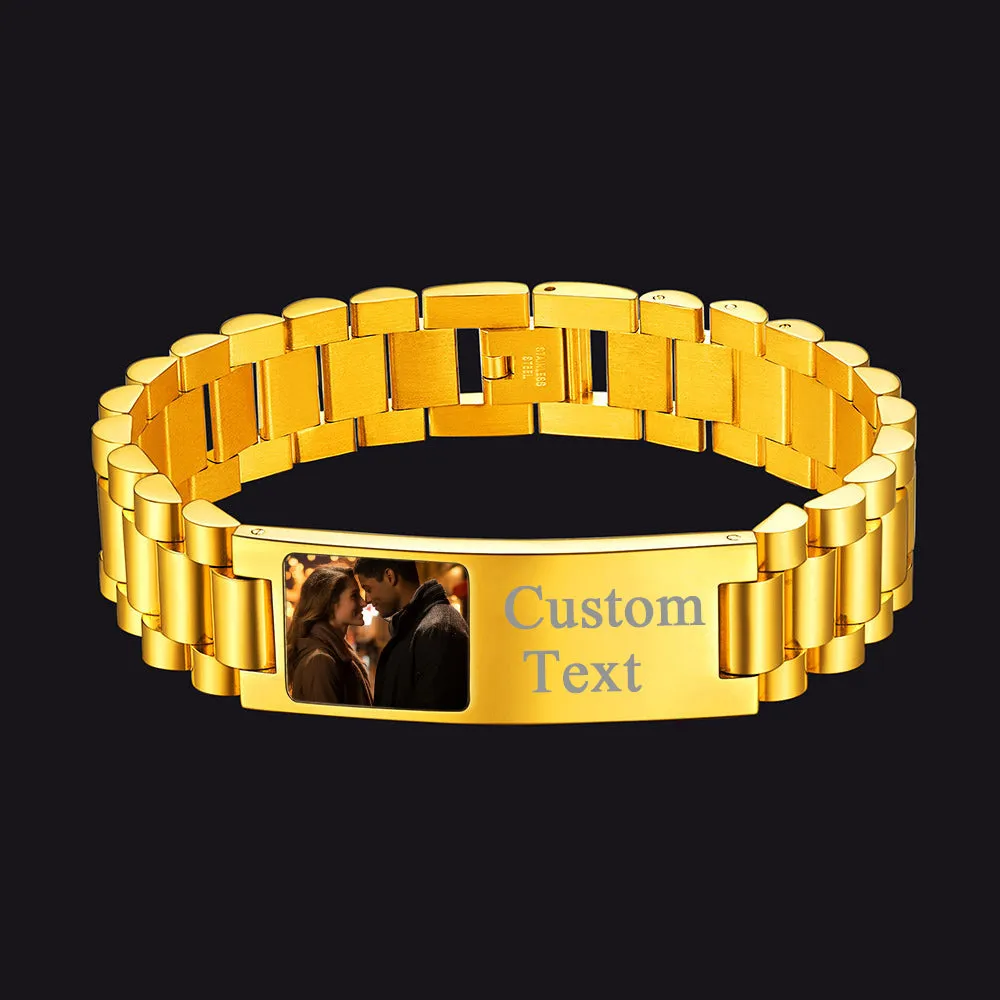 Customized Watch Strap Bracelet with Picture for Men