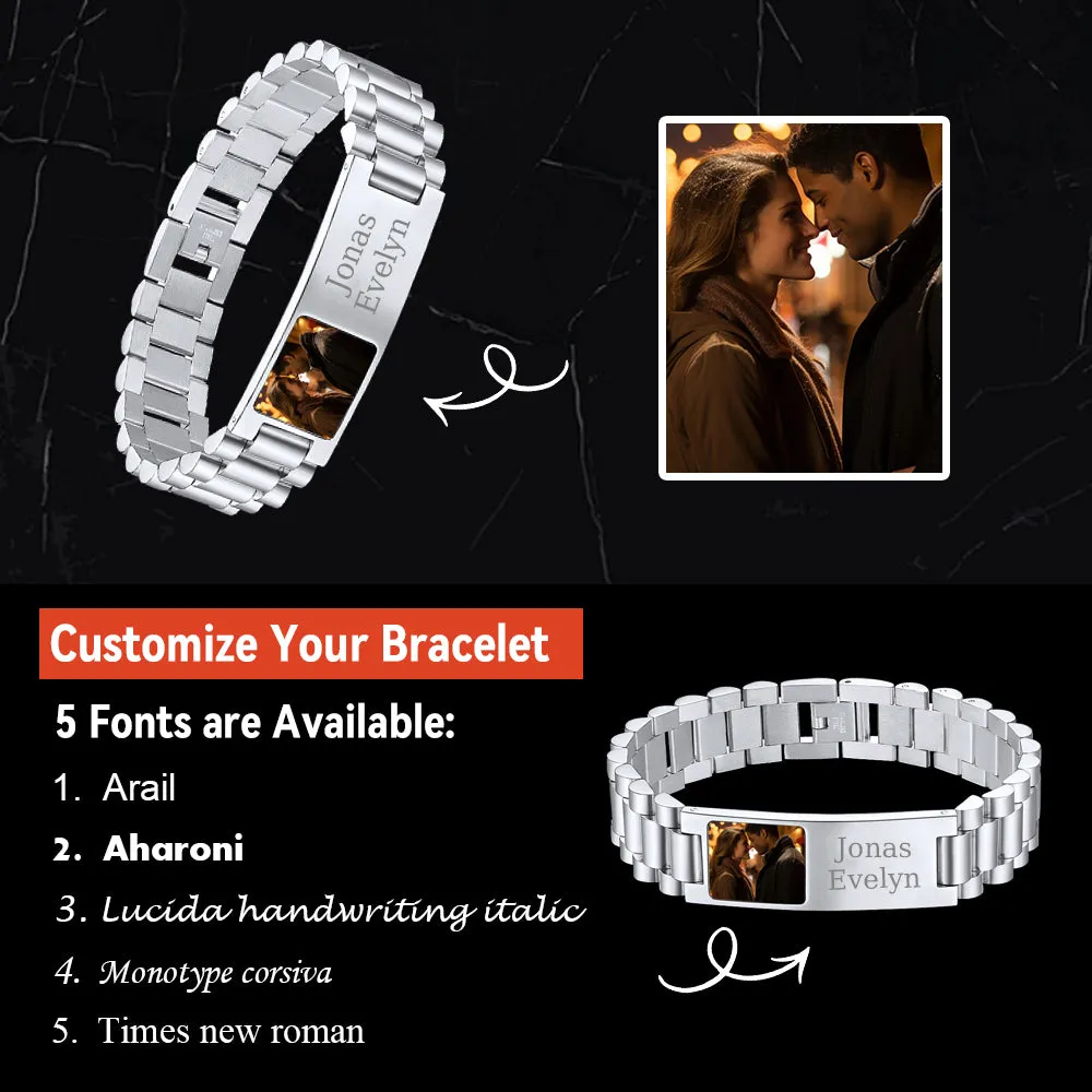 Customized Watch Strap Bracelet with Picture for Men