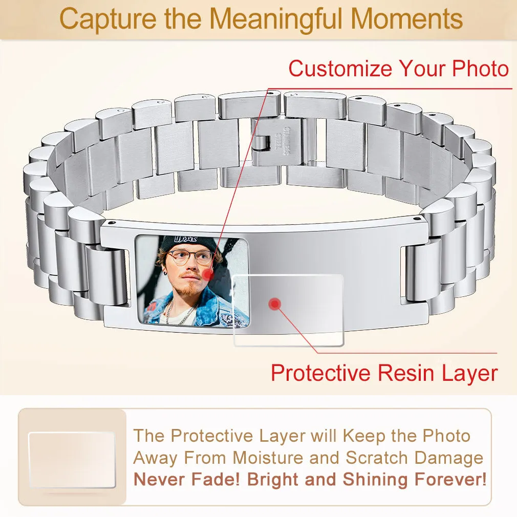 Customized Watch Strap Bracelet with Picture for Men