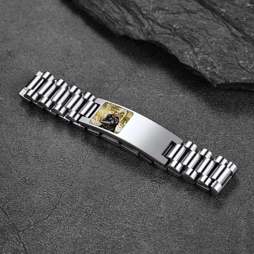 Customized Watch Strap Bracelet with Picture for Men