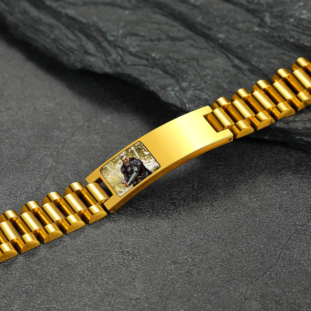 Customized Watch Strap Bracelet with Picture for Men