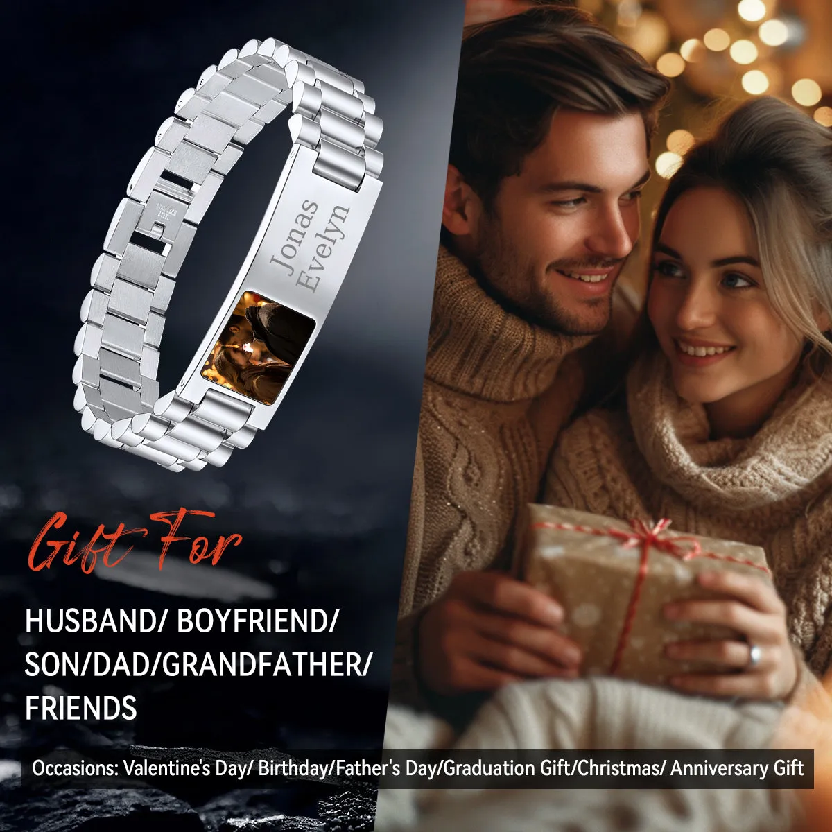 Customized Watch Strap Bracelet with Picture for Men