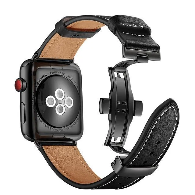 Designer Premium Leather Butterfly Buckle Wristband Series