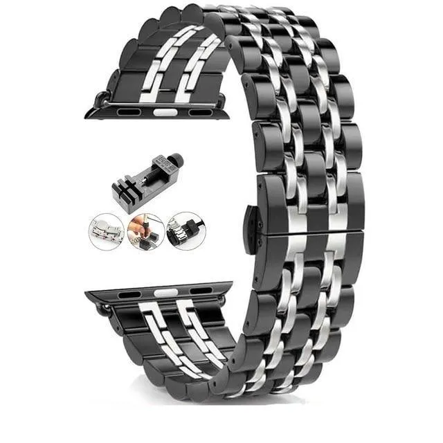 Designers black steel link Best mens Strap fit Apple Watch SE band