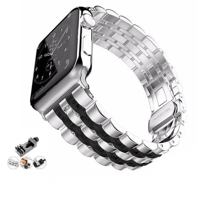 Designers black steel link Best mens Strap fit Apple Watch SE band