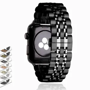 Designers black steel link Best mens Strap fit Apple Watch SE band
