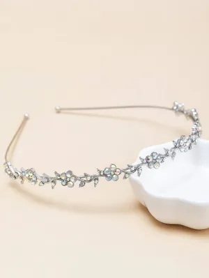 Diadem - Hårbøjle med Krystalperle-Blomster