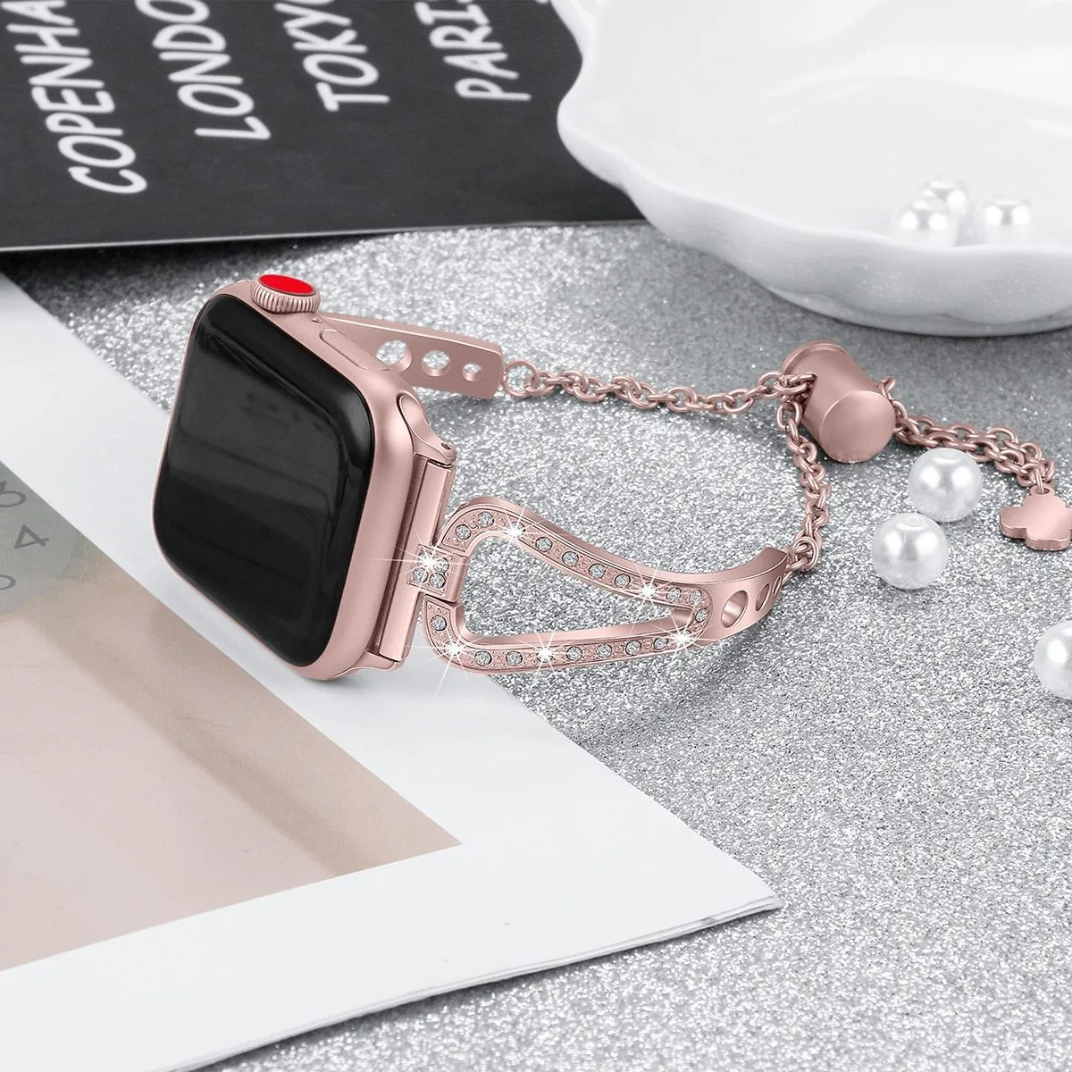 Diamond Bling Strap For AppleSeries 7 6 5 High-Quality Steel Bracelet