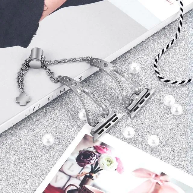 Diamond Bling Strap For AppleSeries 7 6 5 High-Quality Steel Bracelet