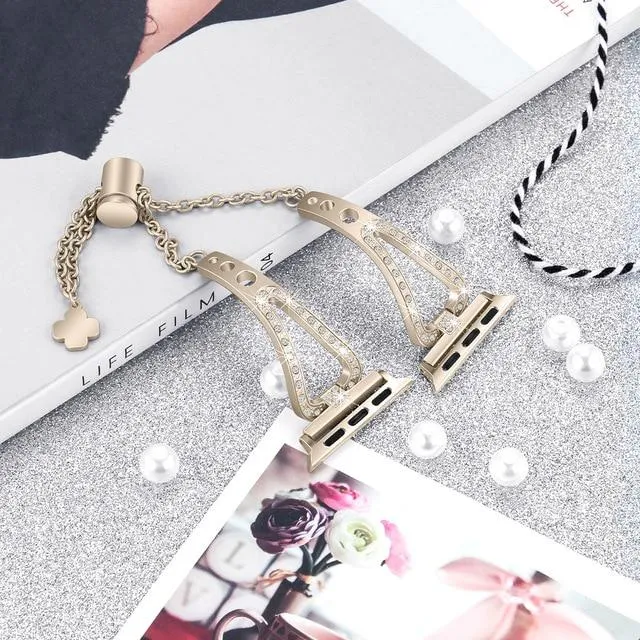 Diamond Bling Strap For AppleSeries 7 6 5 High-Quality Steel Bracelet