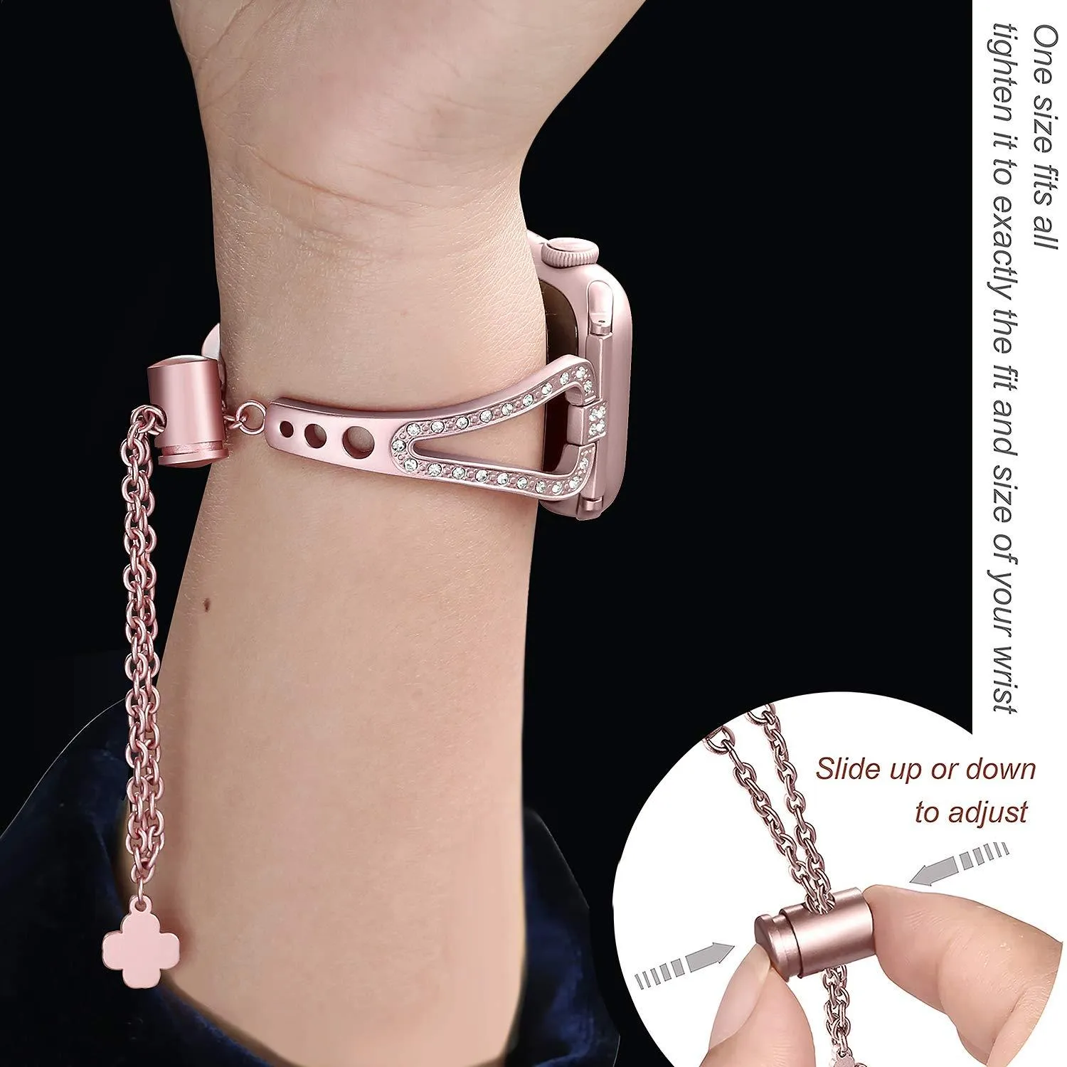 Diamond Bling Strap For AppleSeries 7 6 5 High-Quality Steel Bracelet