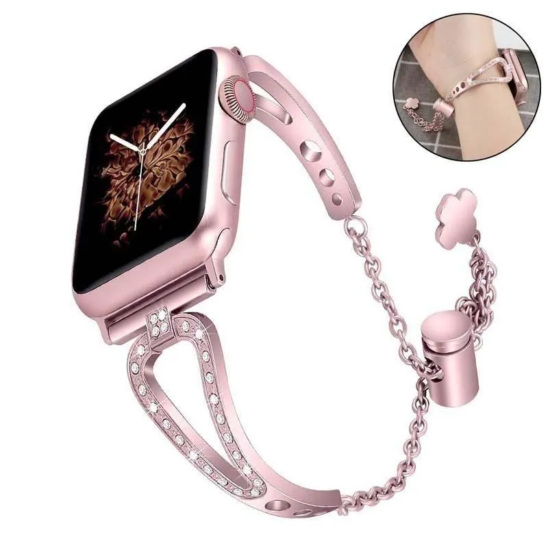 Diamond Bling Strap For AppleSeries 7 6 5 High-Quality Steel Bracelet