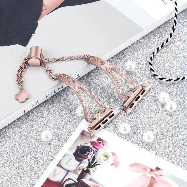 Diamond Bling Strap For AppleSeries 7 6 5 High-Quality Steel Bracelet