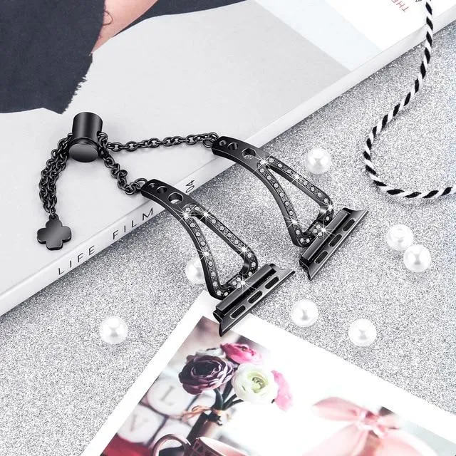 Diamond Bling Strap For AppleSeries 7 6 5 High-Quality Steel Bracelet