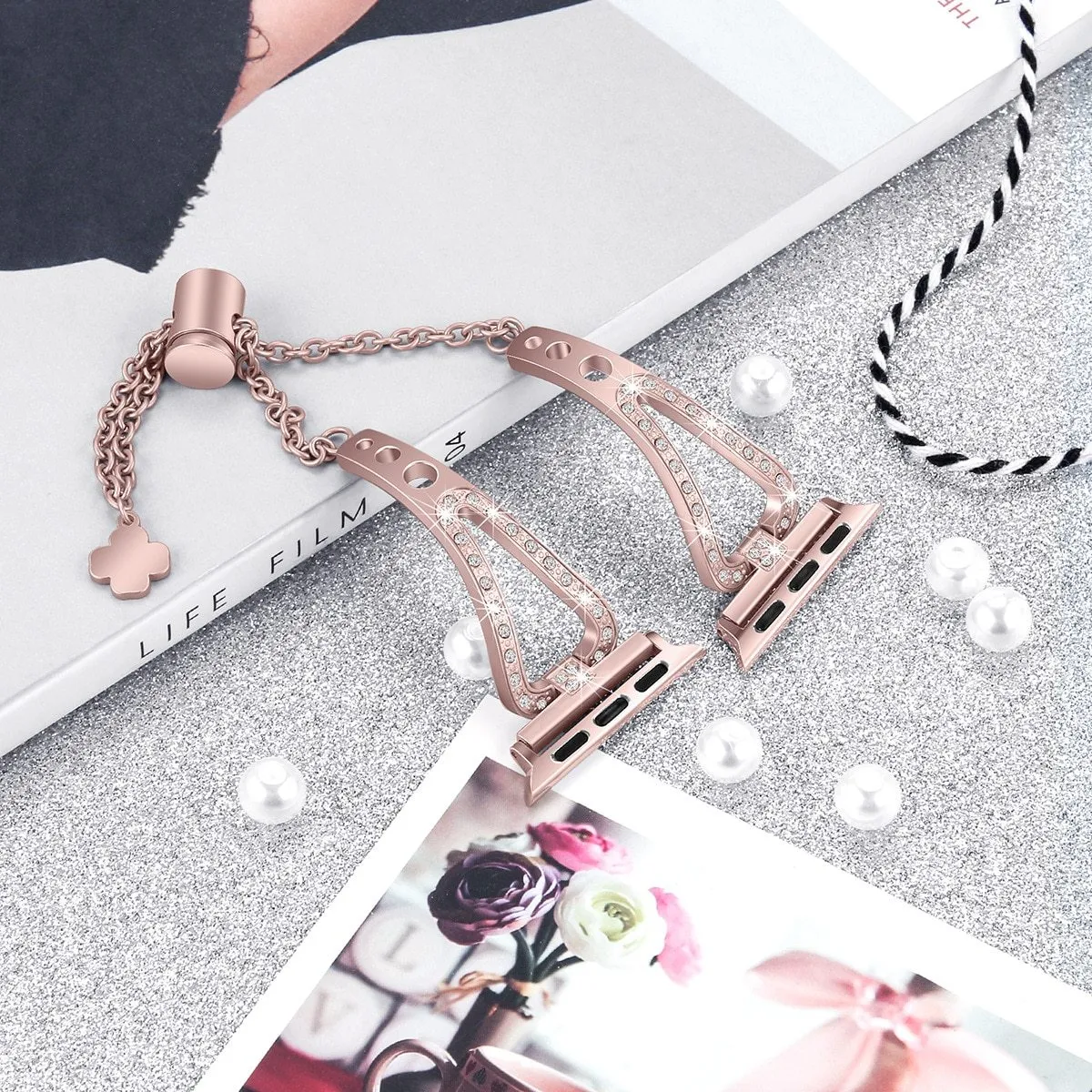 Diamond Bling Strap For AppleSeries 7 6 5 High-Quality Steel Bracelet