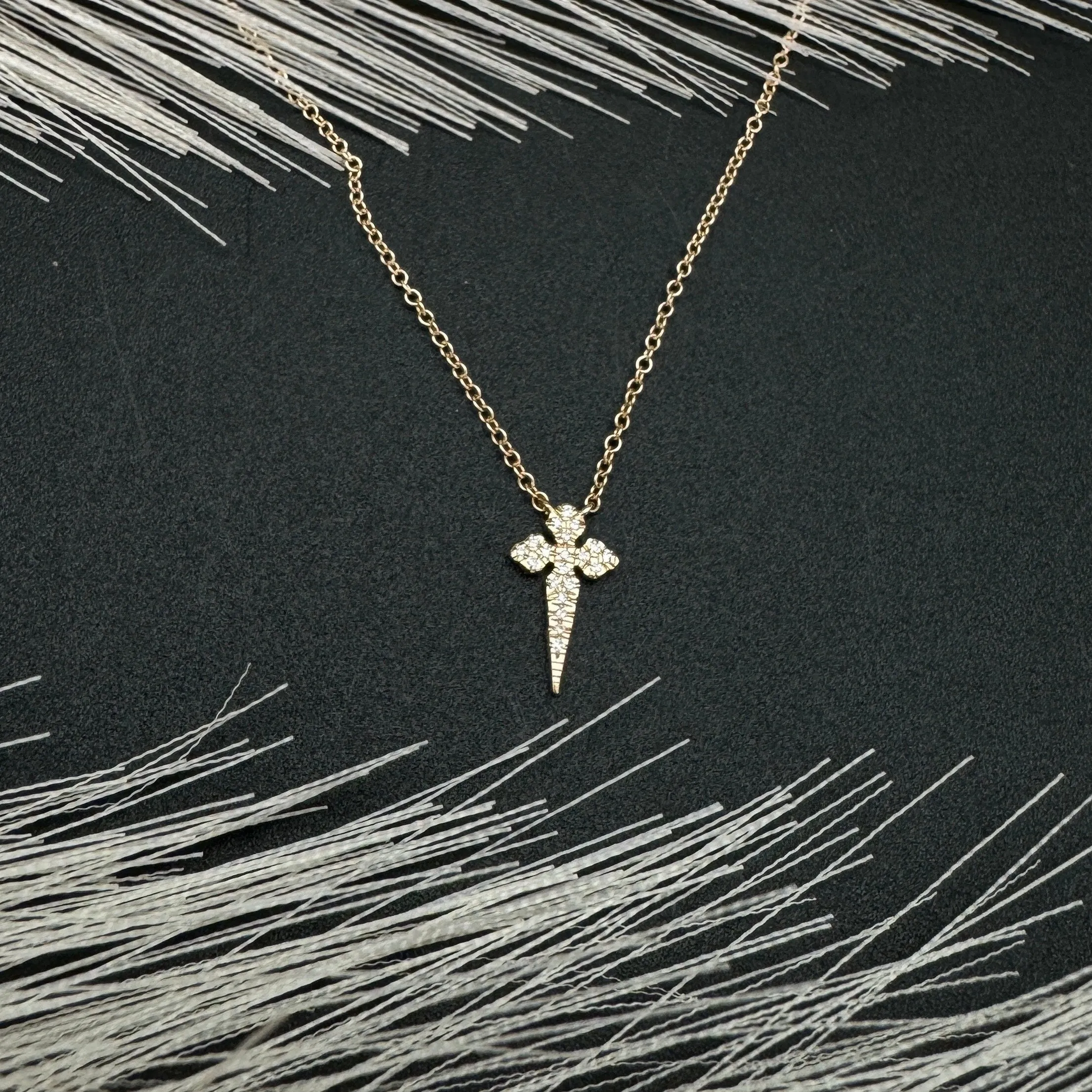 Diamond Cross Necklace 8.40x11.50mm