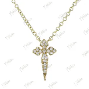 Diamond Cross Necklace 8.40x11.50mm