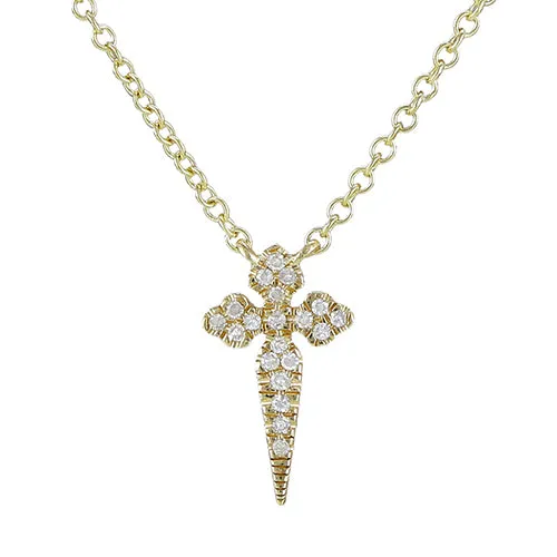 Diamond Cross Necklace 8.40x11.50mm