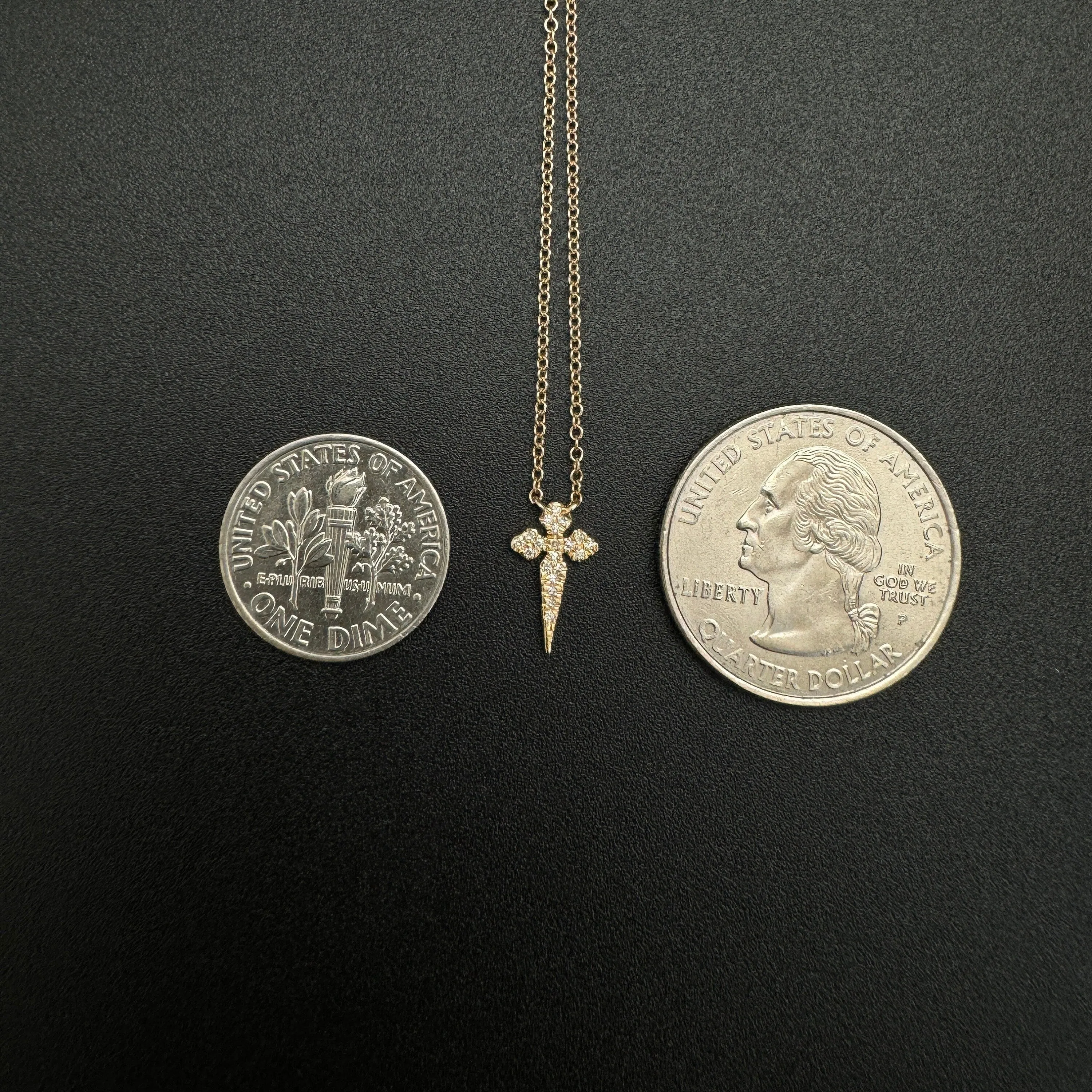 Diamond Cross Necklace 8.40x11.50mm