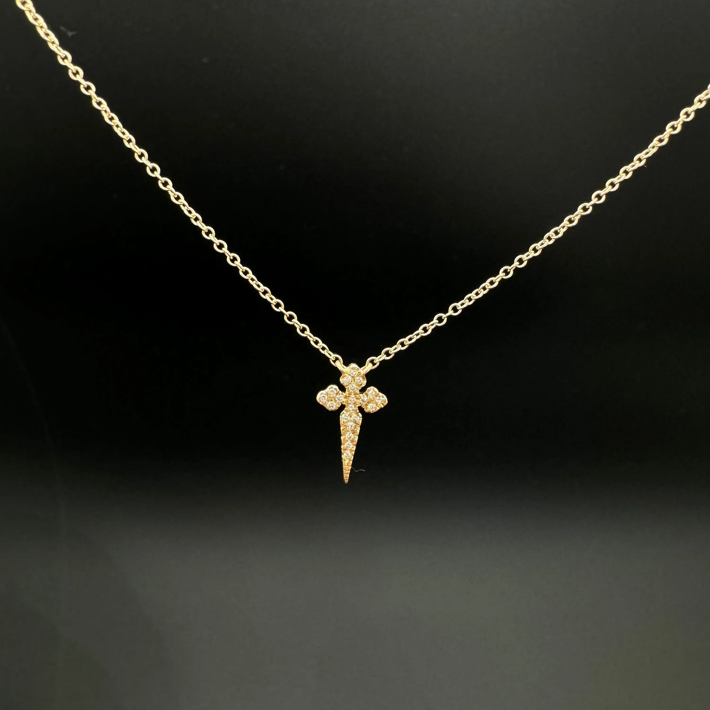 Diamond Cross Necklace 8.40x11.50mm