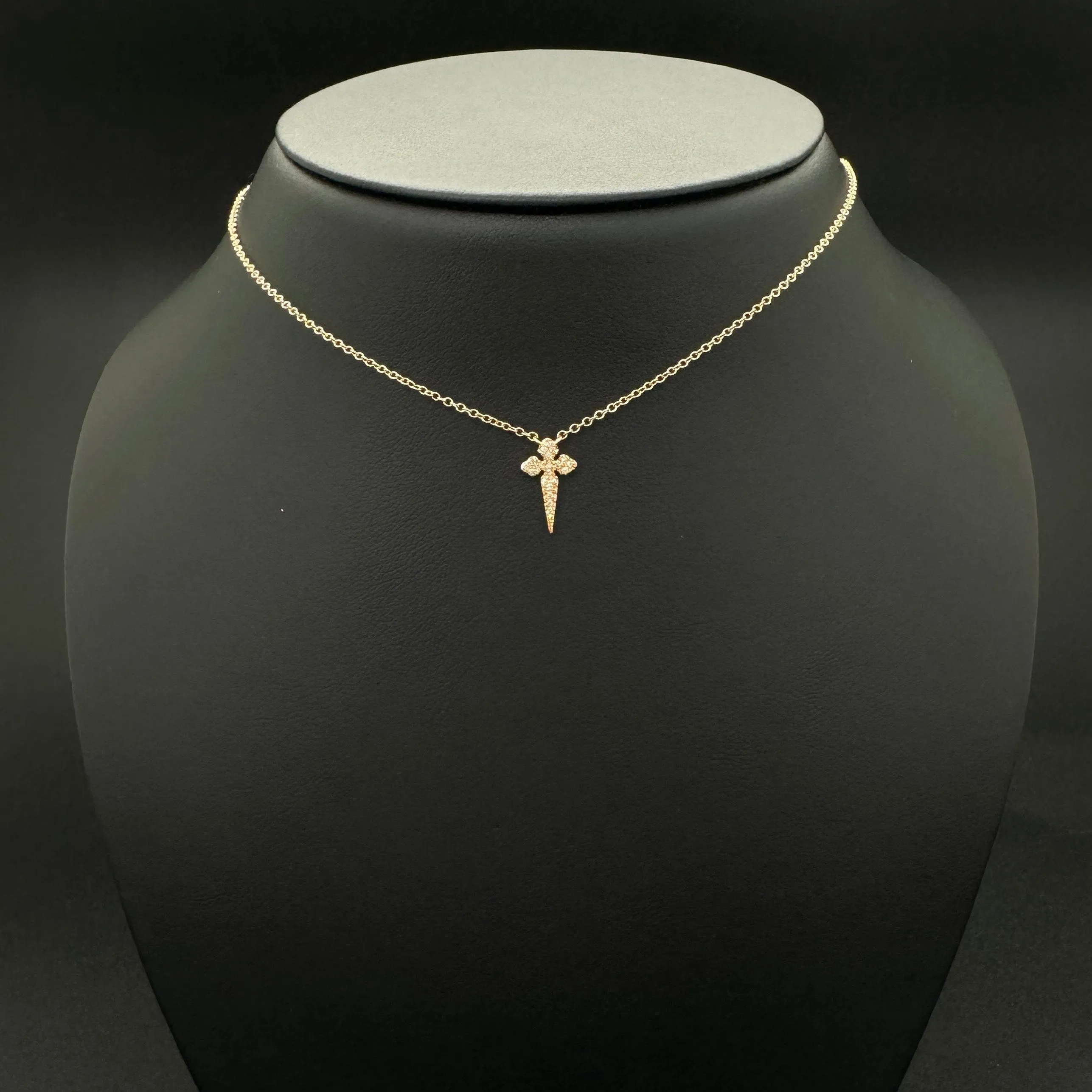 Diamond Cross Necklace 8.40x11.50mm