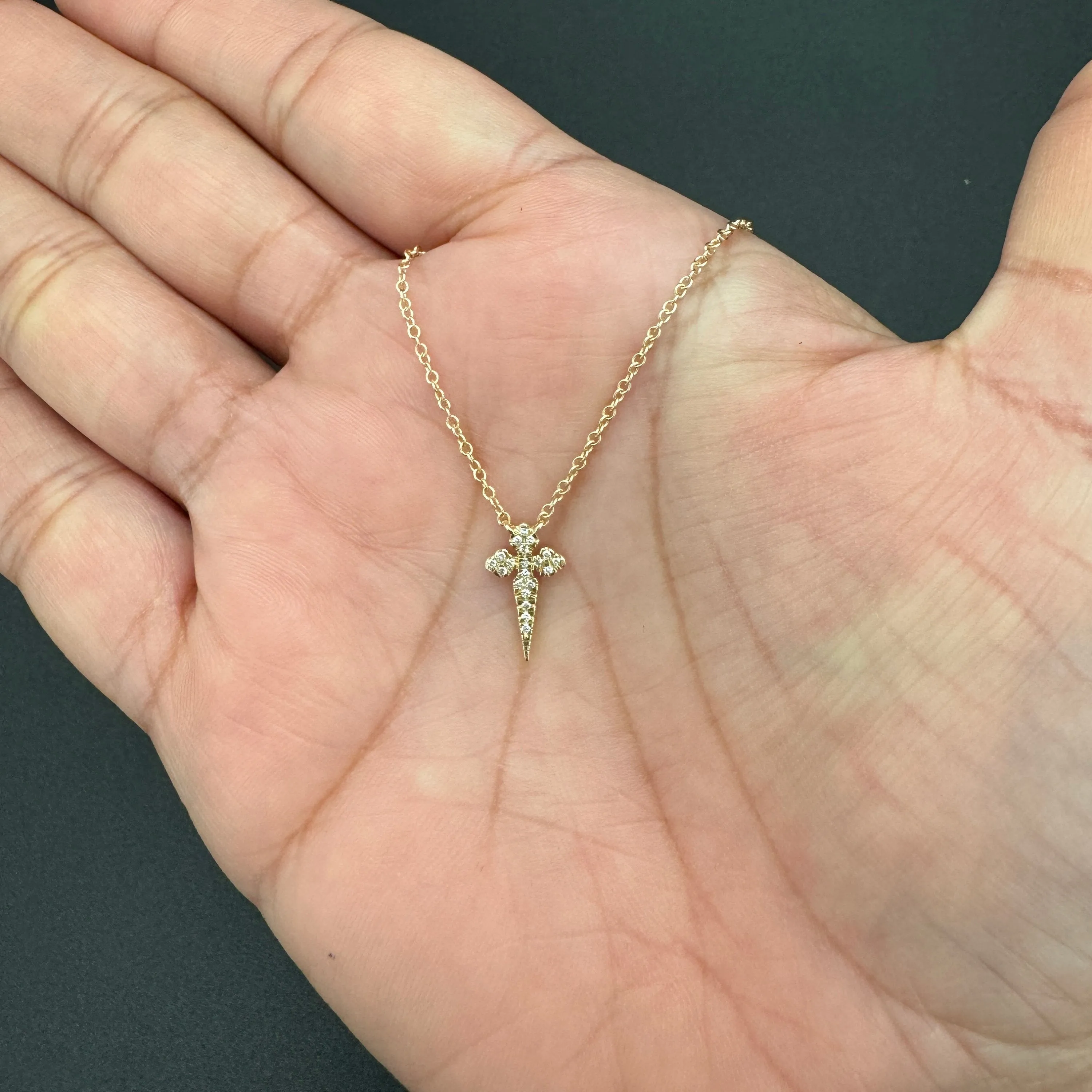 Diamond Cross Necklace 8.40x11.50mm