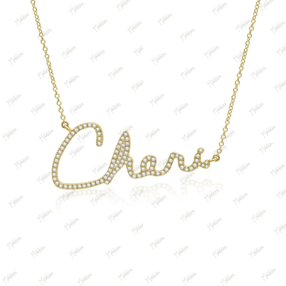 Diamond Custom Totoia Name Necklace