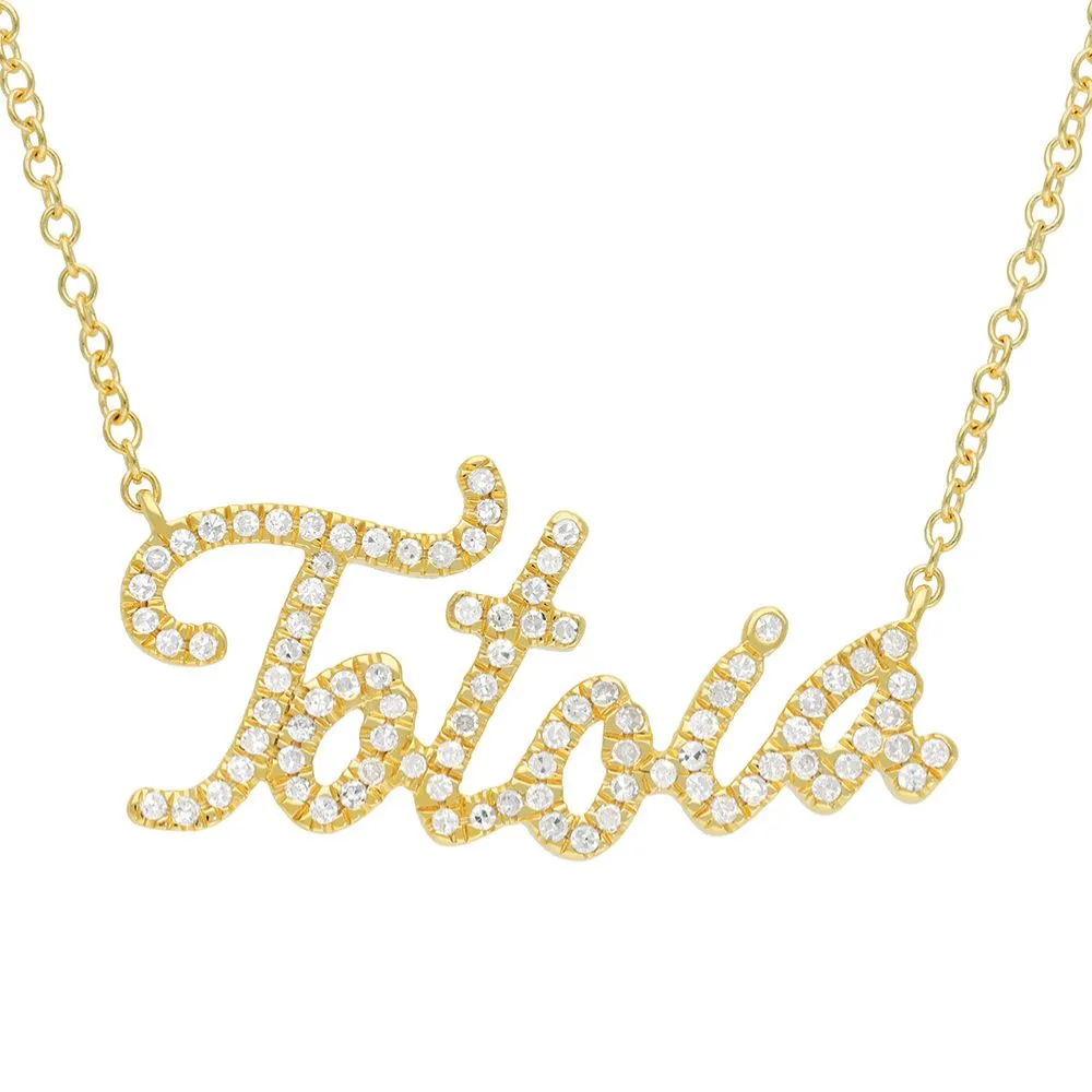 Diamond Custom Totoia Name Necklace