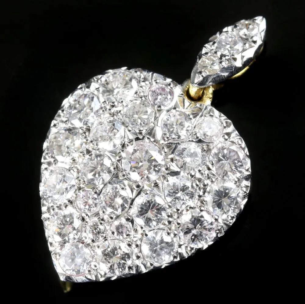 Diamond Heart Pendant Locket 2Ct Of Diamonds