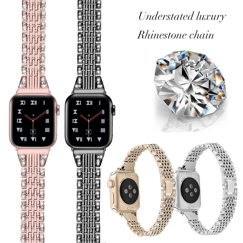 Diamond Luxury-Premium Steel Strap For Apple Watchband Series 7 6 5 4