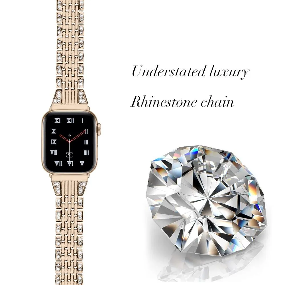 Diamond Luxury-Premium Steel Strap For Apple Watchband Series 7 6 5 4