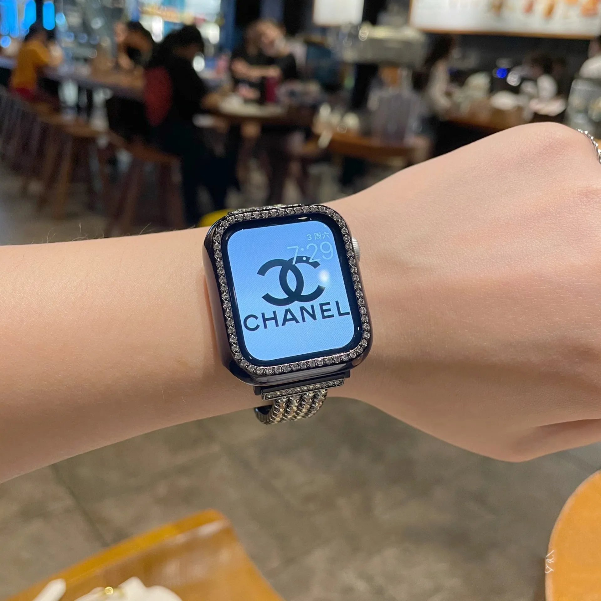 Diamond Strap Case For Apple Watch Band Series 7 6 5 4 Luxury Bracelet Stainless Steel Strap For iWatch 45mm 41mm 44mm 40mm|Watchbands|