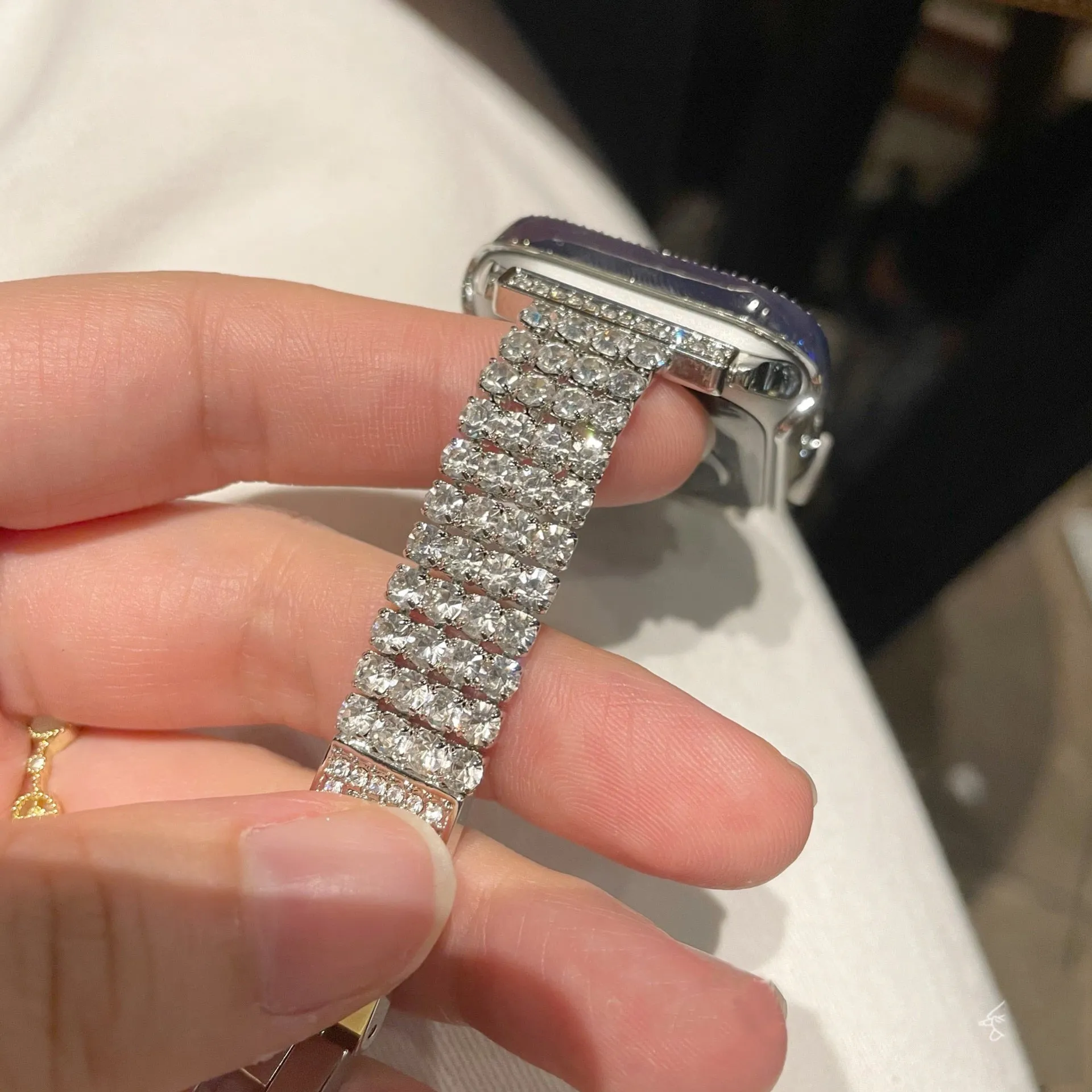 Diamond Strap Case For Apple Watch Band Series 7 6 5 4 Luxury Bracelet Stainless Steel Strap For iWatch 45mm 41mm 44mm 40mm|Watchbands|