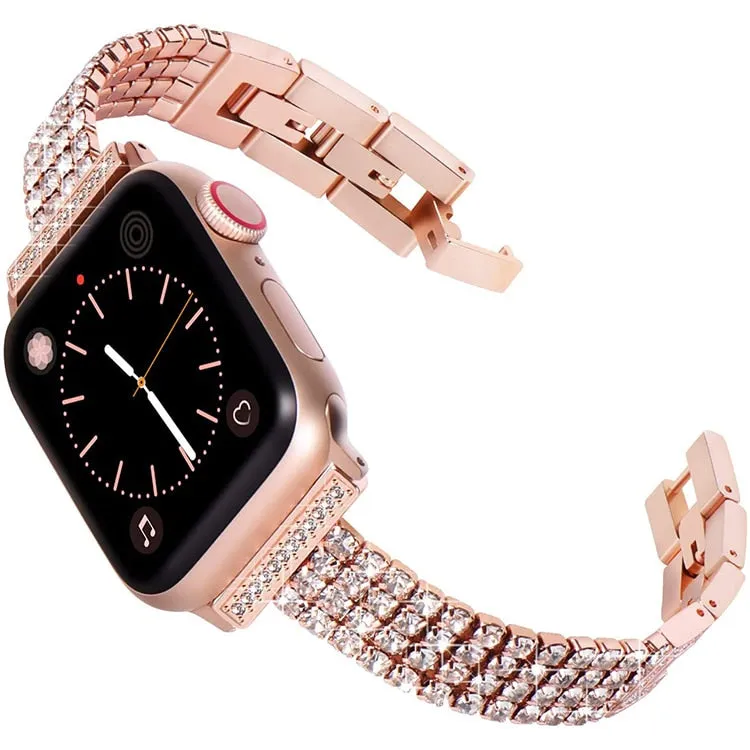 Diamond Strap Case For Apple Watch Band Series 7 6 5 4 Luxury Bracelet Stainless Steel Strap For iWatch 45mm 41mm 44mm 40mm|Watchbands|