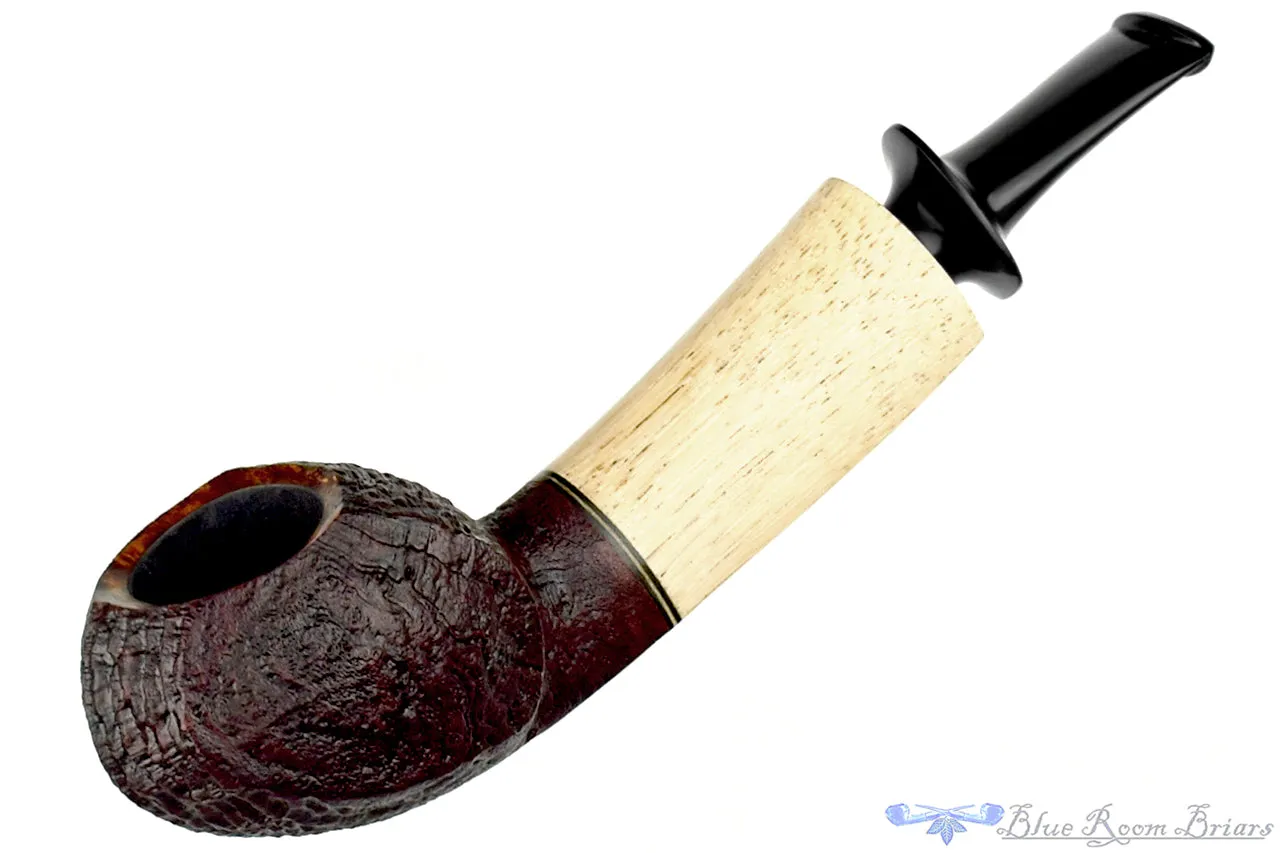 Dirk Heinemann Pipe Sandblast Curved Blowfish with Bamboo Stalk