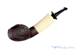 Dirk Heinemann Pipe Sandblast Curved Blowfish with Bamboo Stalk