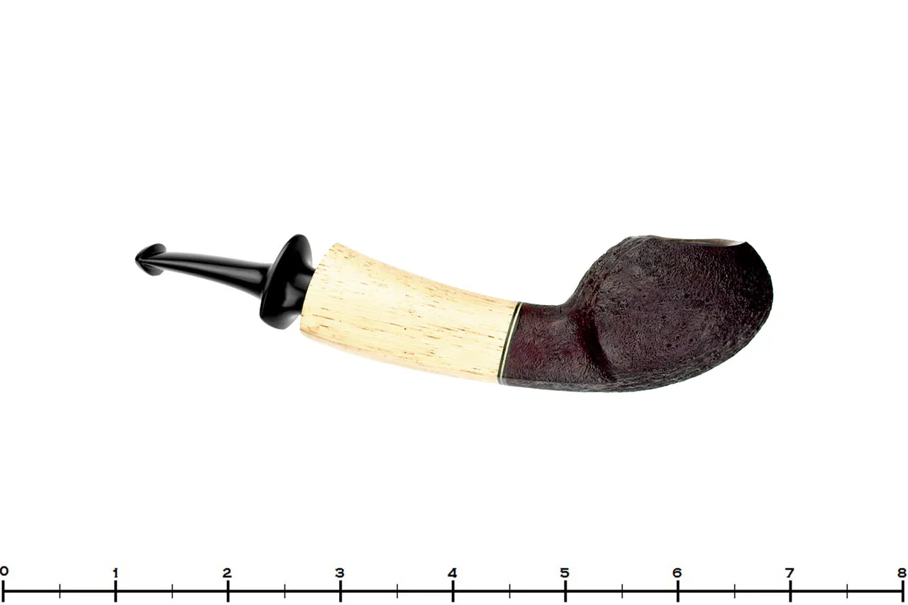 Dirk Heinemann Pipe Sandblast Curved Blowfish with Bamboo Stalk