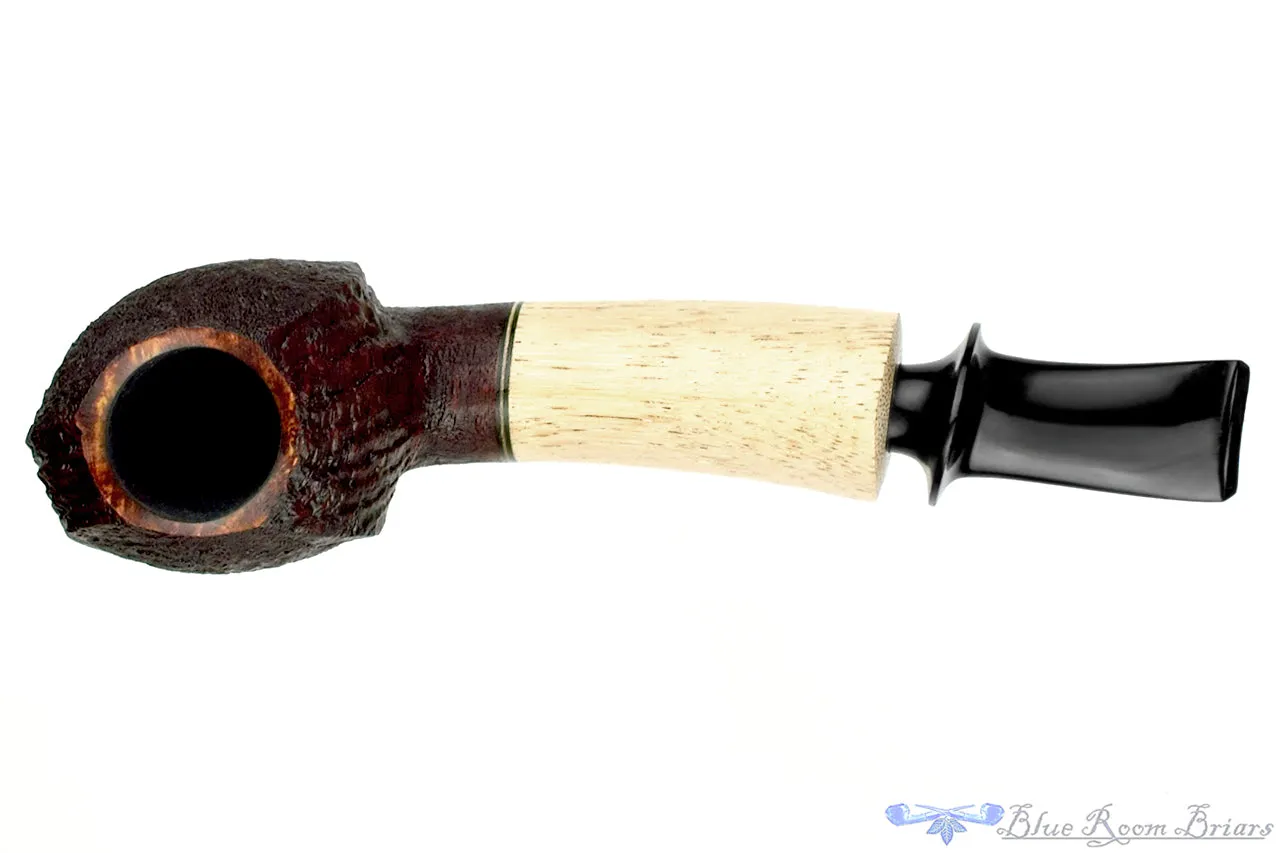 Dirk Heinemann Pipe Sandblast Curved Blowfish with Bamboo Stalk