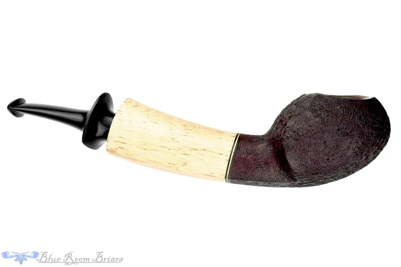 Dirk Heinemann Pipe Sandblast Curved Blowfish with Bamboo Stalk