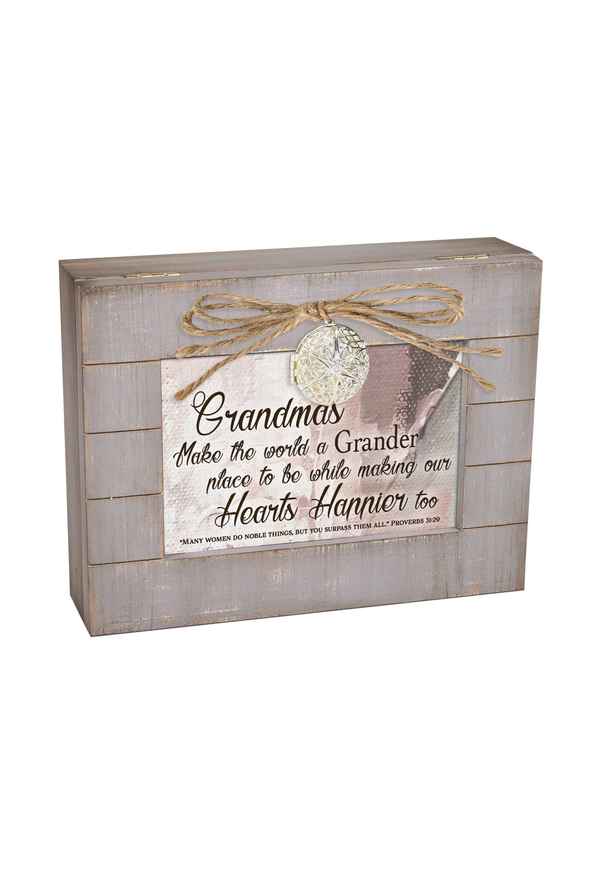 Distressed Gray Locket Music Box Grandma - GPLGRTHOUG