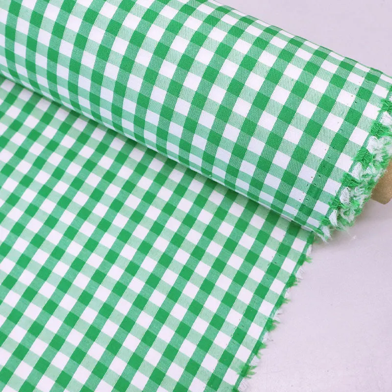 Dressmaking Corded Gingham - Emerald Green