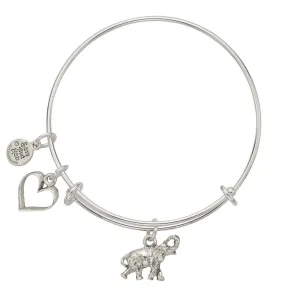 Elephant Heart Bangle Bracelet