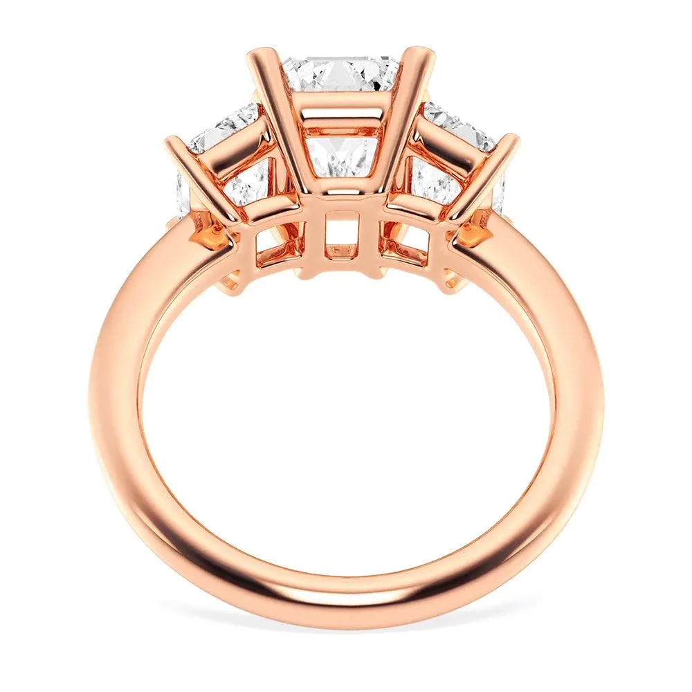 Emerald Cut Three Stone Engagement Ring